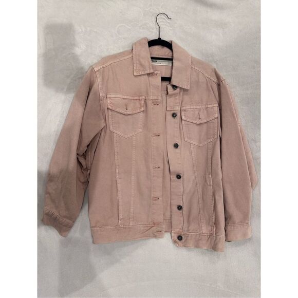 Zara XS light pink denim jacket - Picture 1 of 5